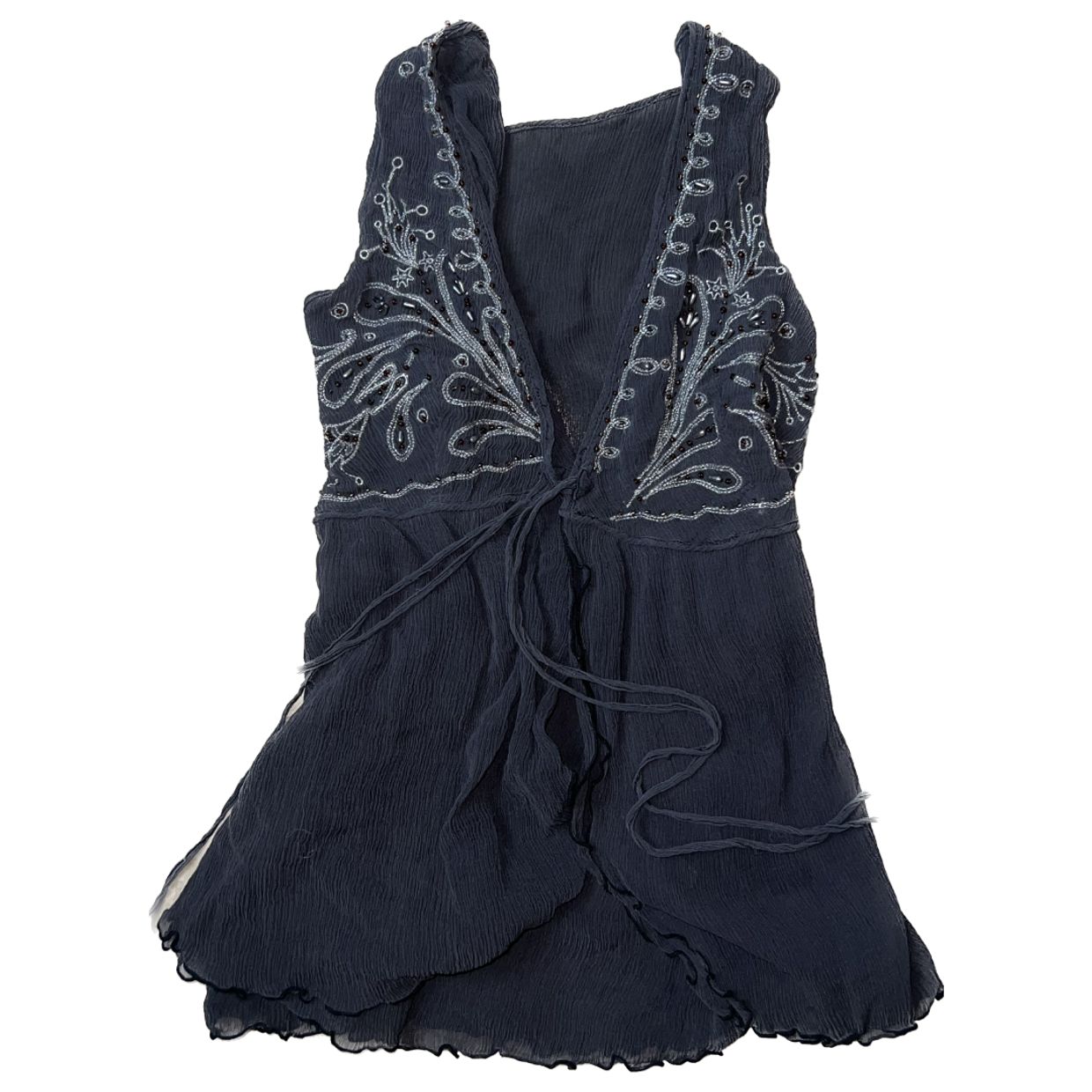 Y2k grey Tie Front top. Bahannya
